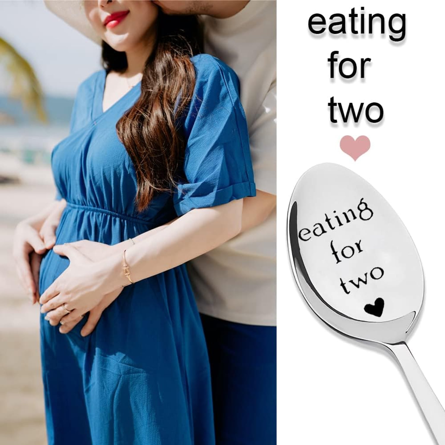 Eating for Two Engraved Spoon, detail view