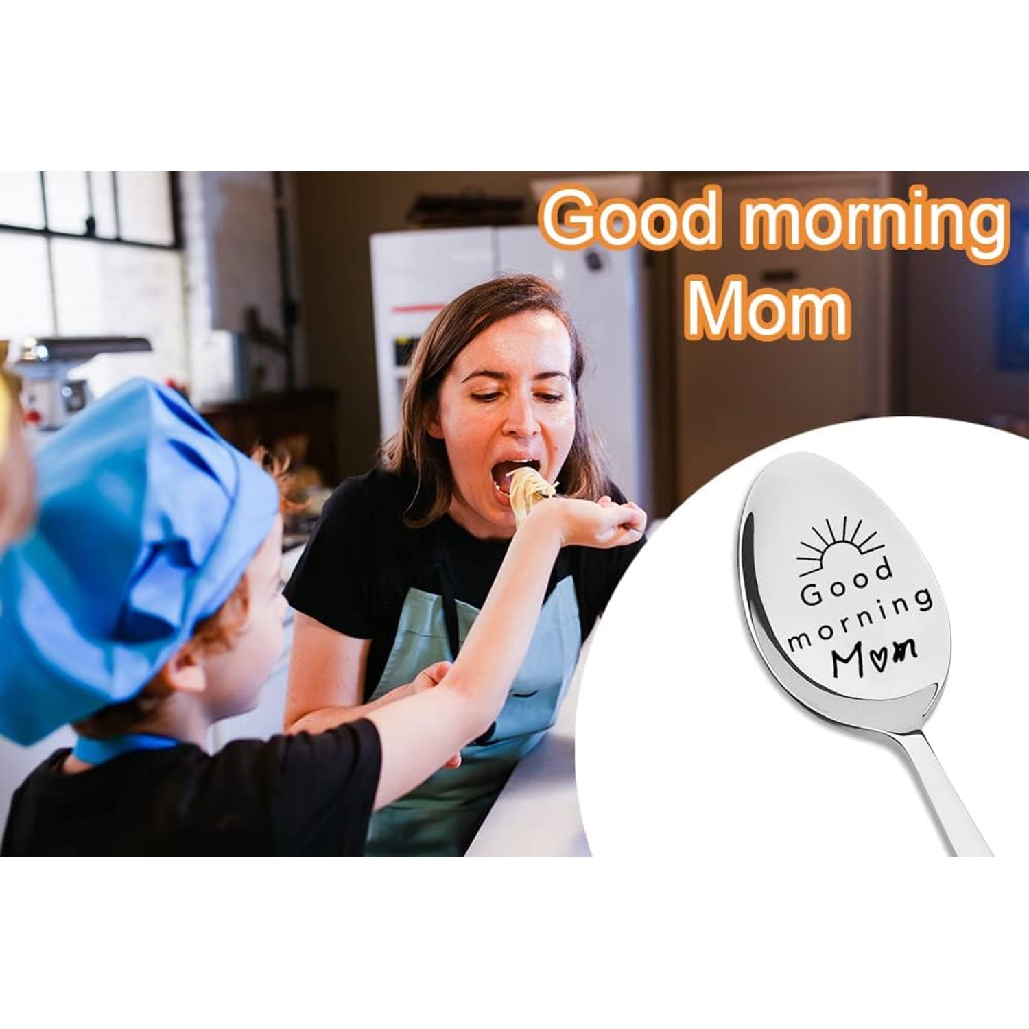 Good Morning Mom Engraved Stainless Steel Spoon: image 2