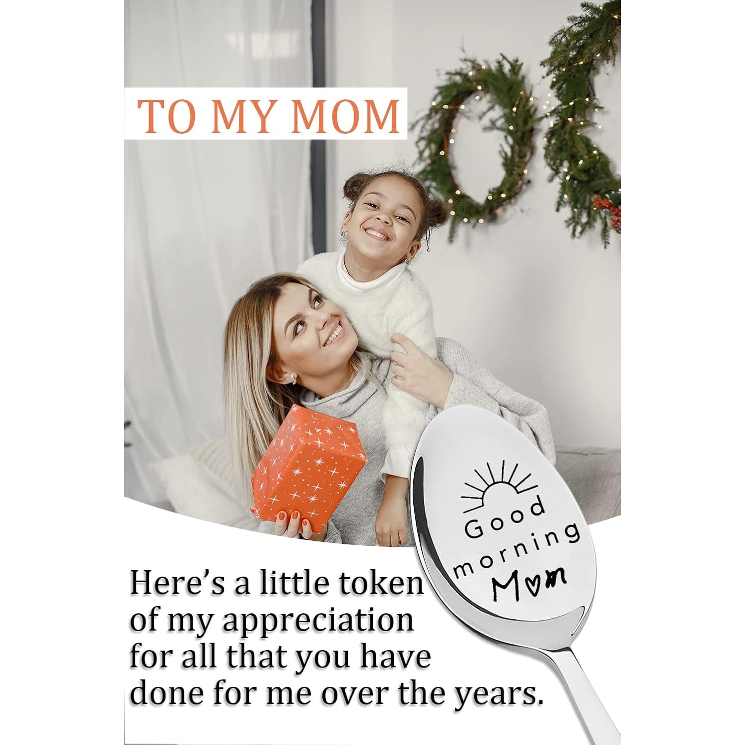 Good Morning Mom Engraved Stainless Steel Spoon: image 3