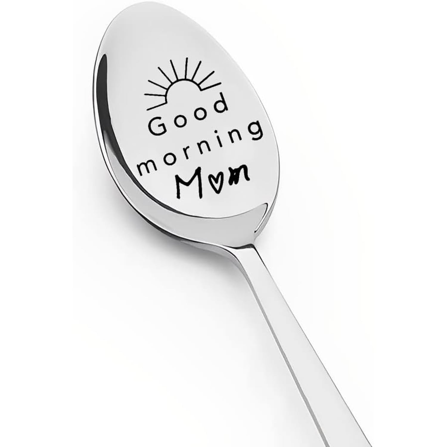 Good Morning Mom Engraved Stainless Steel Spoon