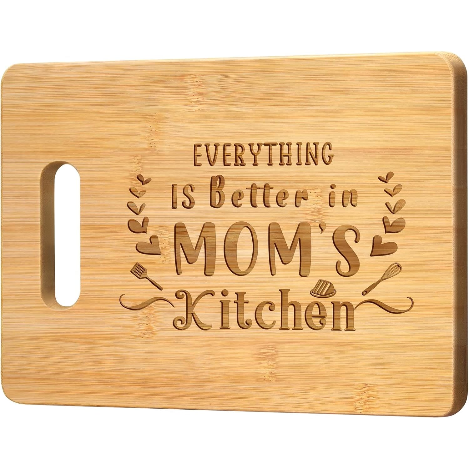 Mom's Kitchen Engraved Bamboo Cutting Board