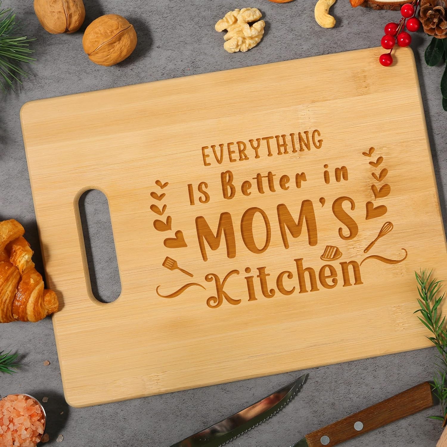 Mom's Kitchen Engraved Bamboo Cutting Board: image 3