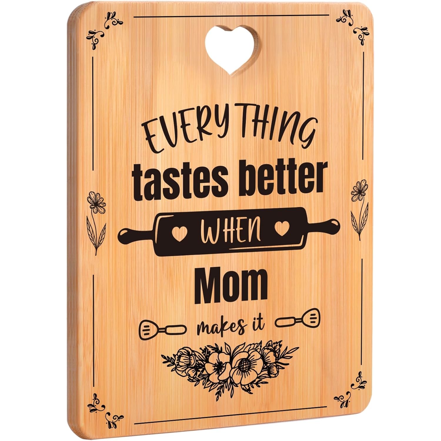 When Mom Makes It Engraved Bamboo Cutting Board