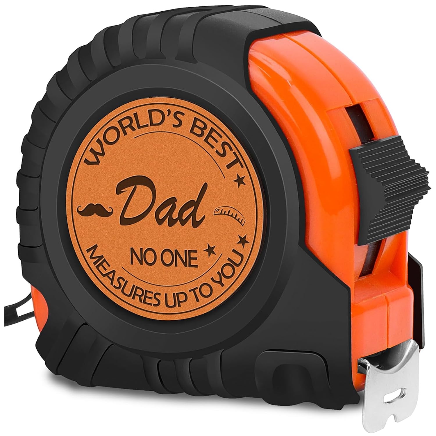 World's Best Dad Engraved Tape Measure with Leather Patch