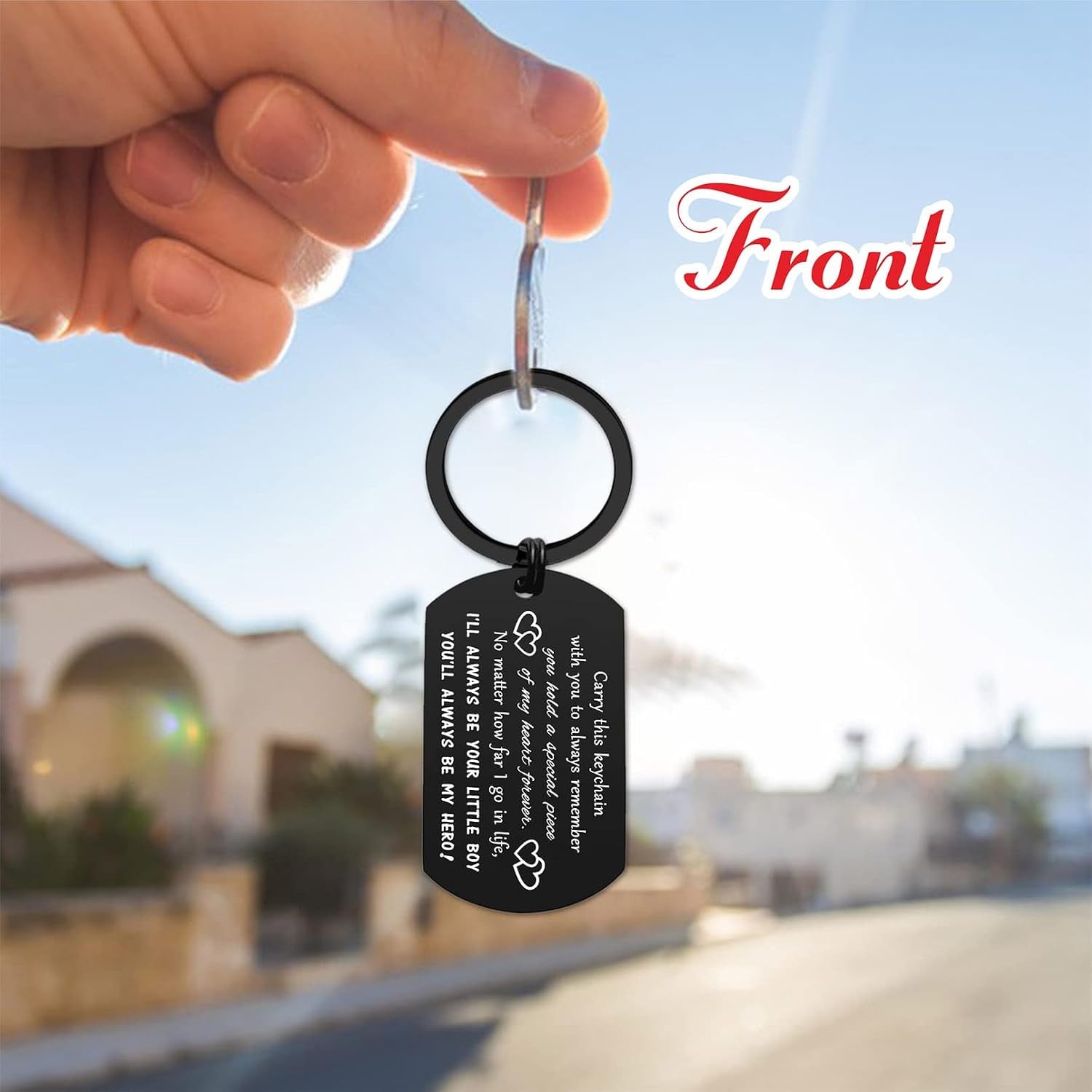 Drive Safe Dad Engraved Keychain From Son
