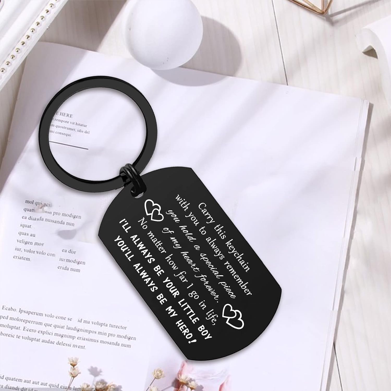 Drive Safe Dad Engraved Keychain From Son