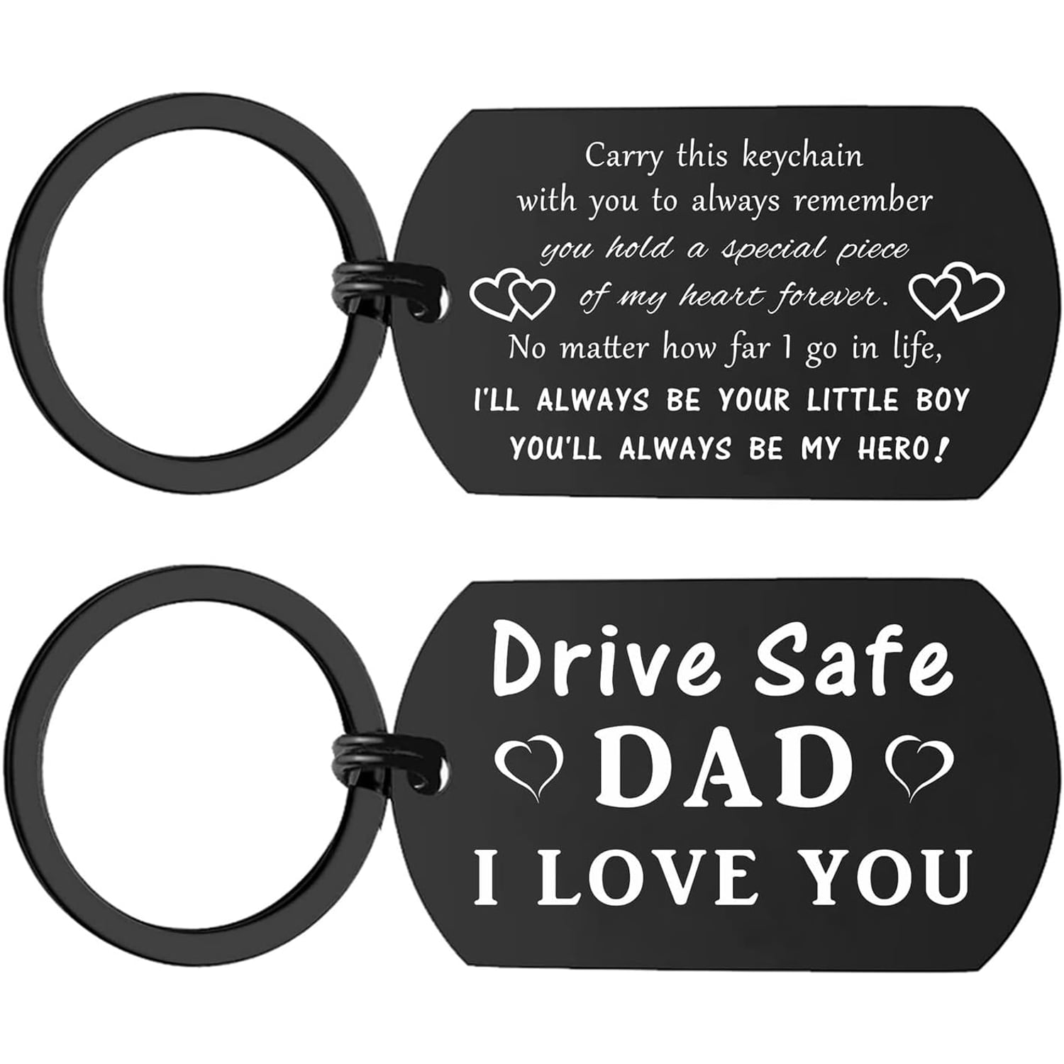 Drive Safe Dad Engraved Keychain From Son