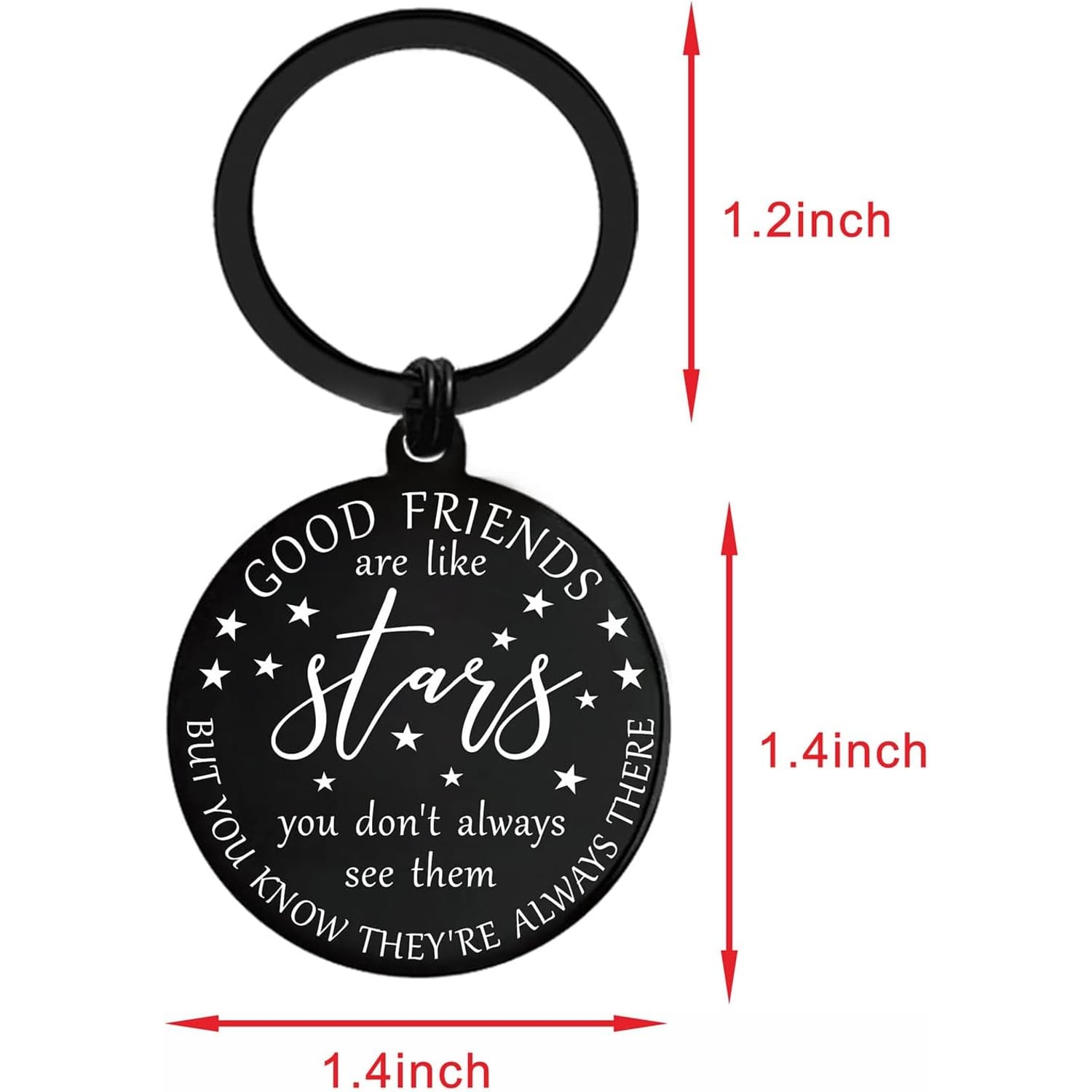 Good Friends Are Like Stars Engraved Keychain