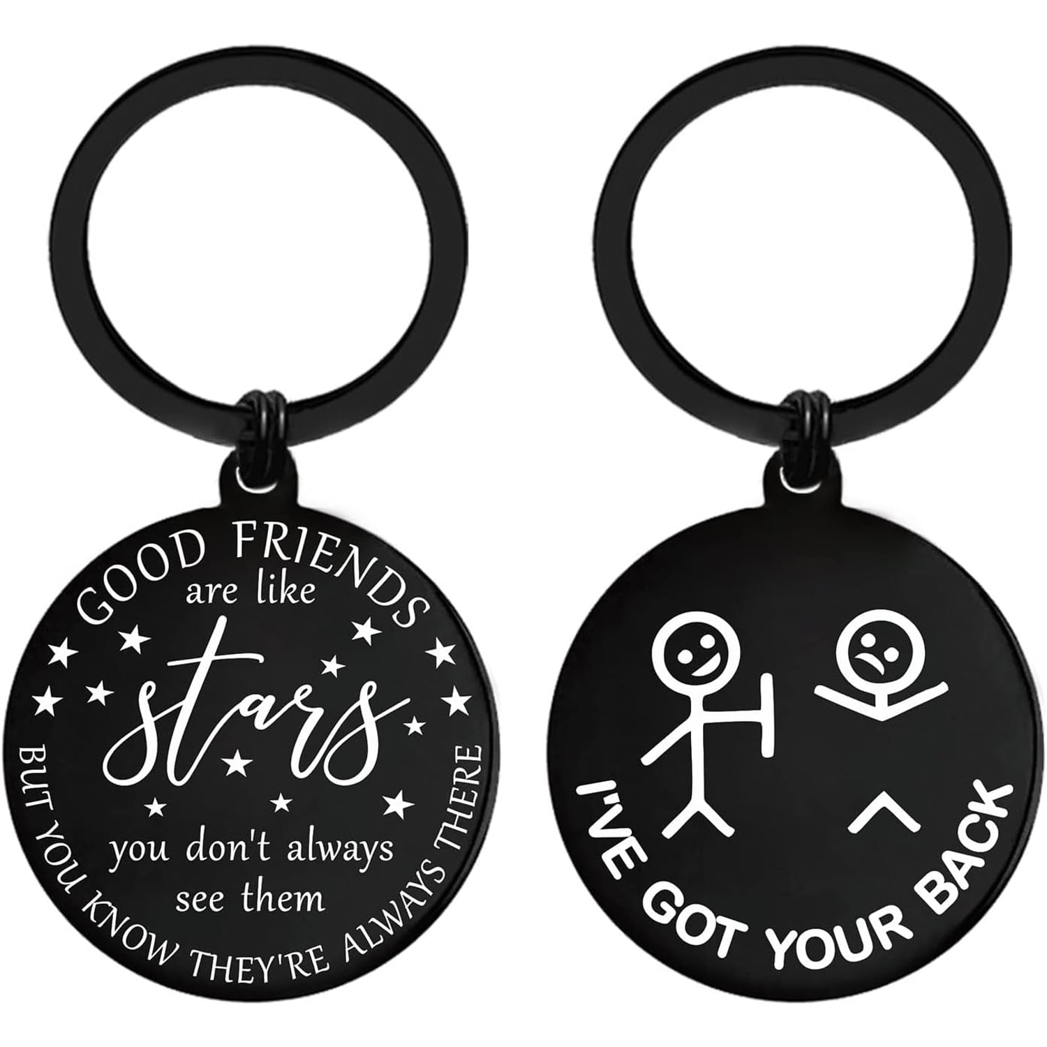 Good Friends Are Like Stars Engraved Keychain