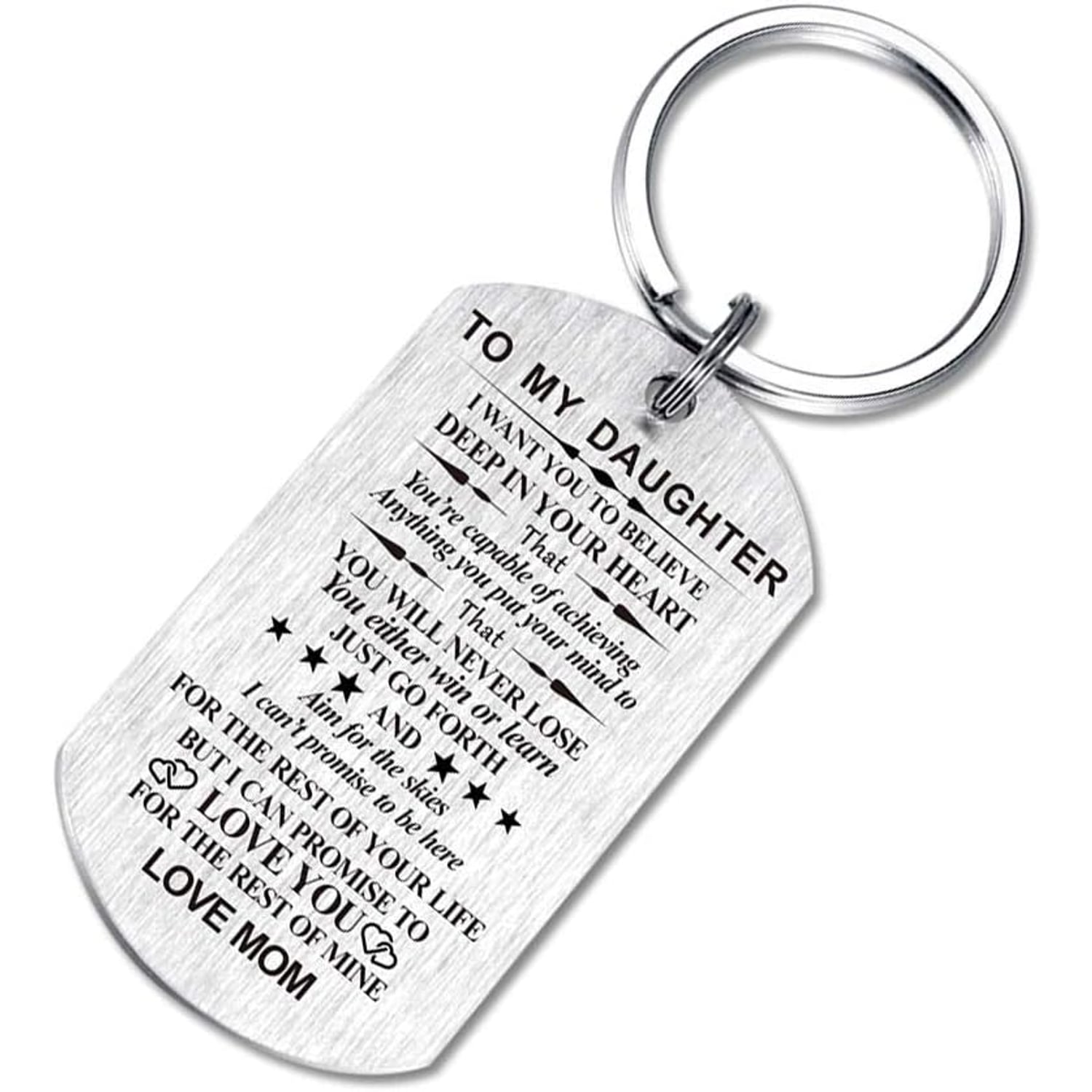 To My Daughter Engraved Keychain from Mom