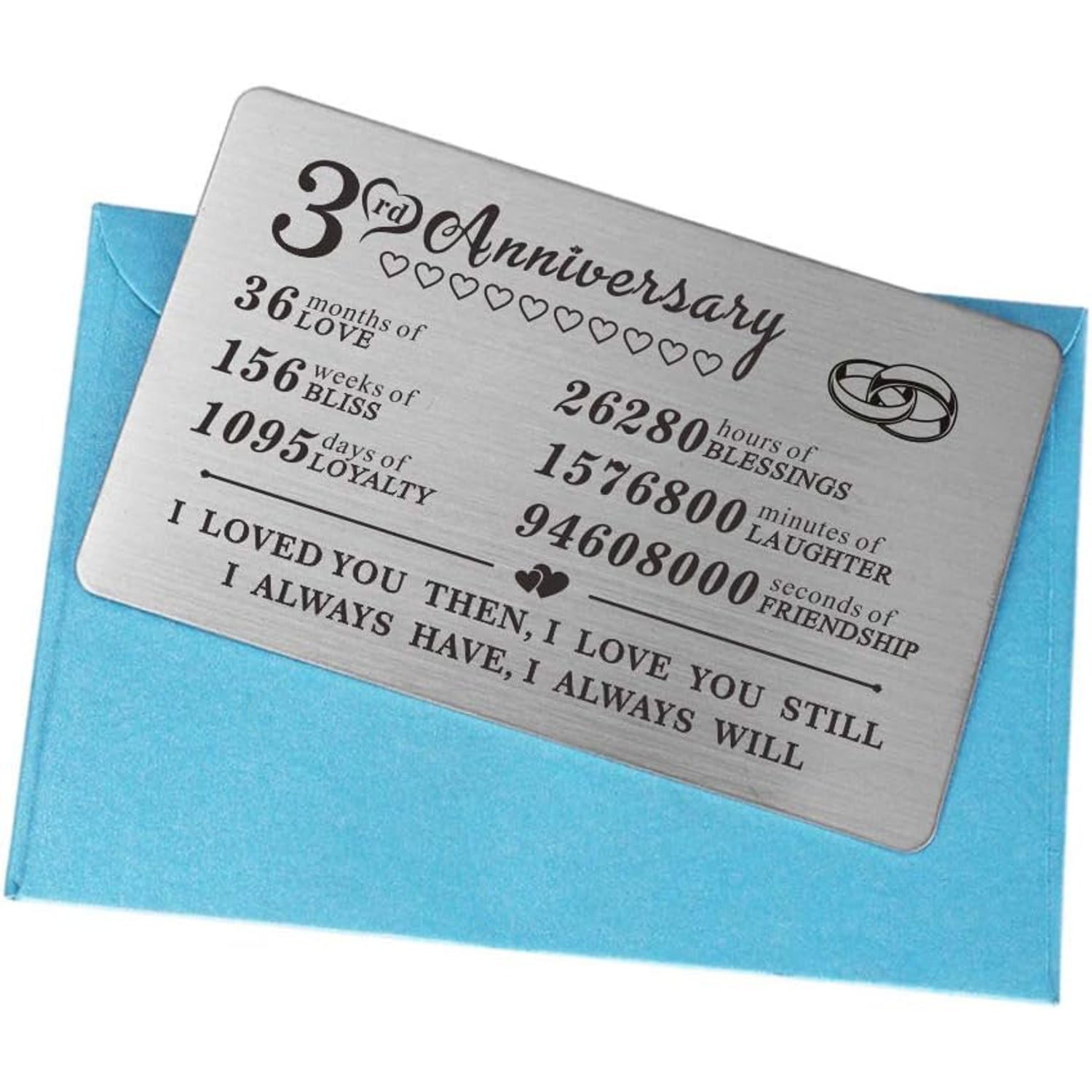 3rd Anniversary Engraved Wallet Card: image 4
