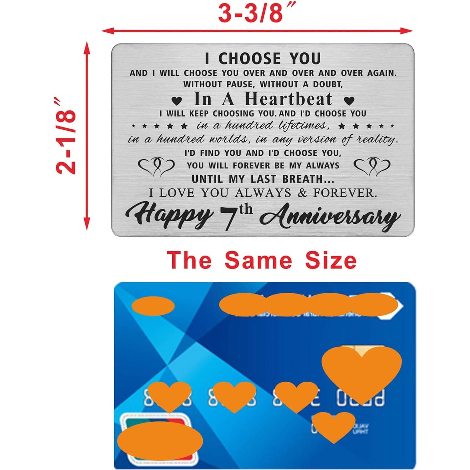 7th Anniversary Engraved Wallet Card: image 2