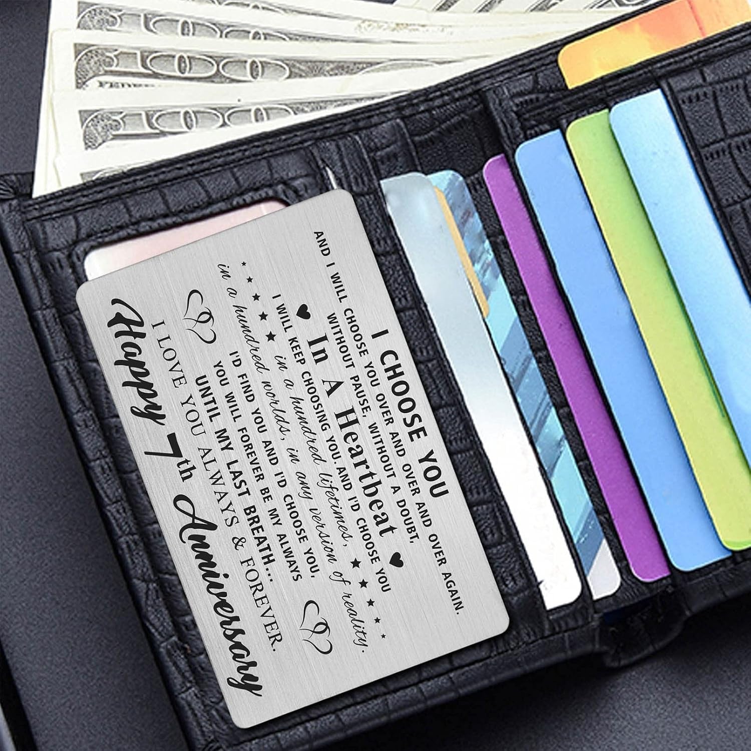 7th Anniversary Engraved Wallet Card: image 3