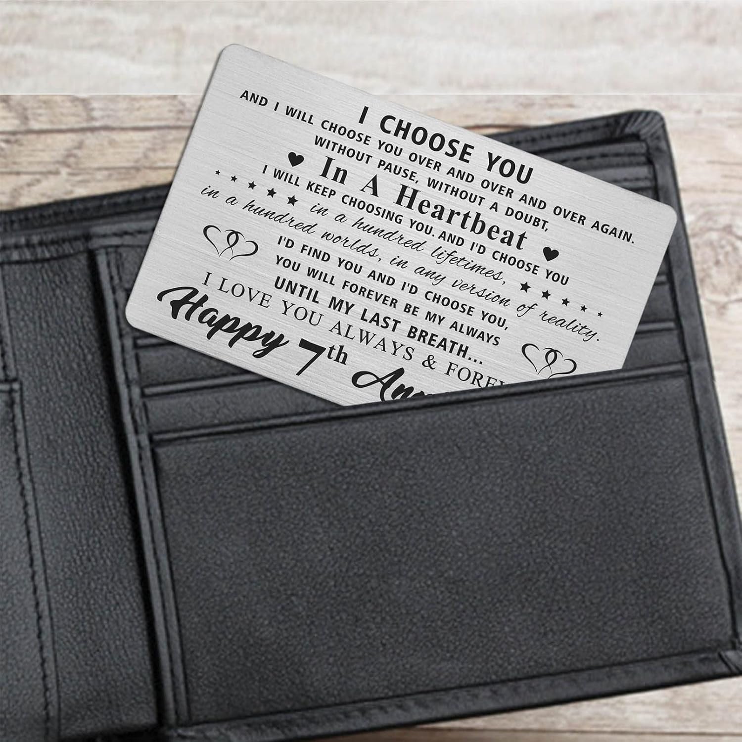 7th Anniversary Engraved Wallet Card: image 4