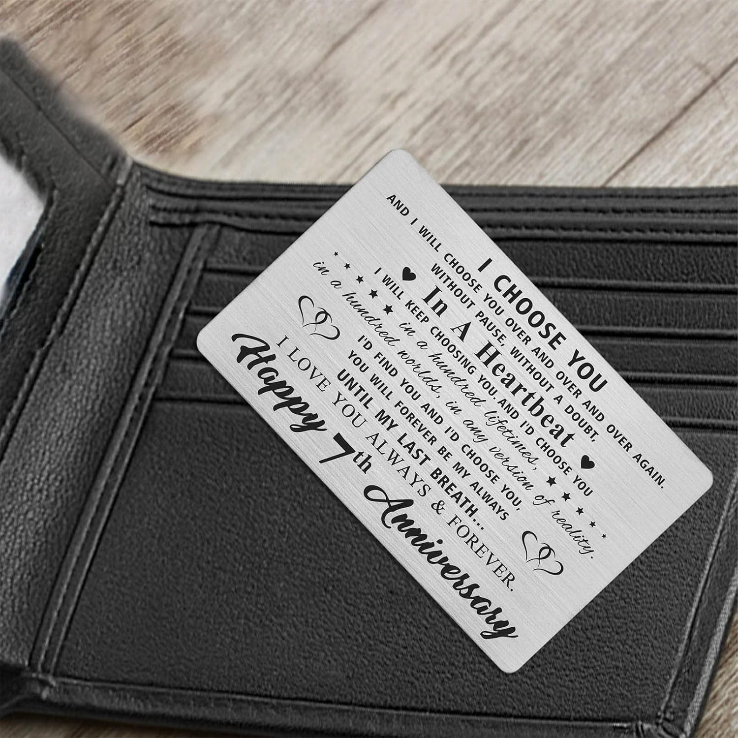 7th Anniversary Engraved Wallet Card: image 5