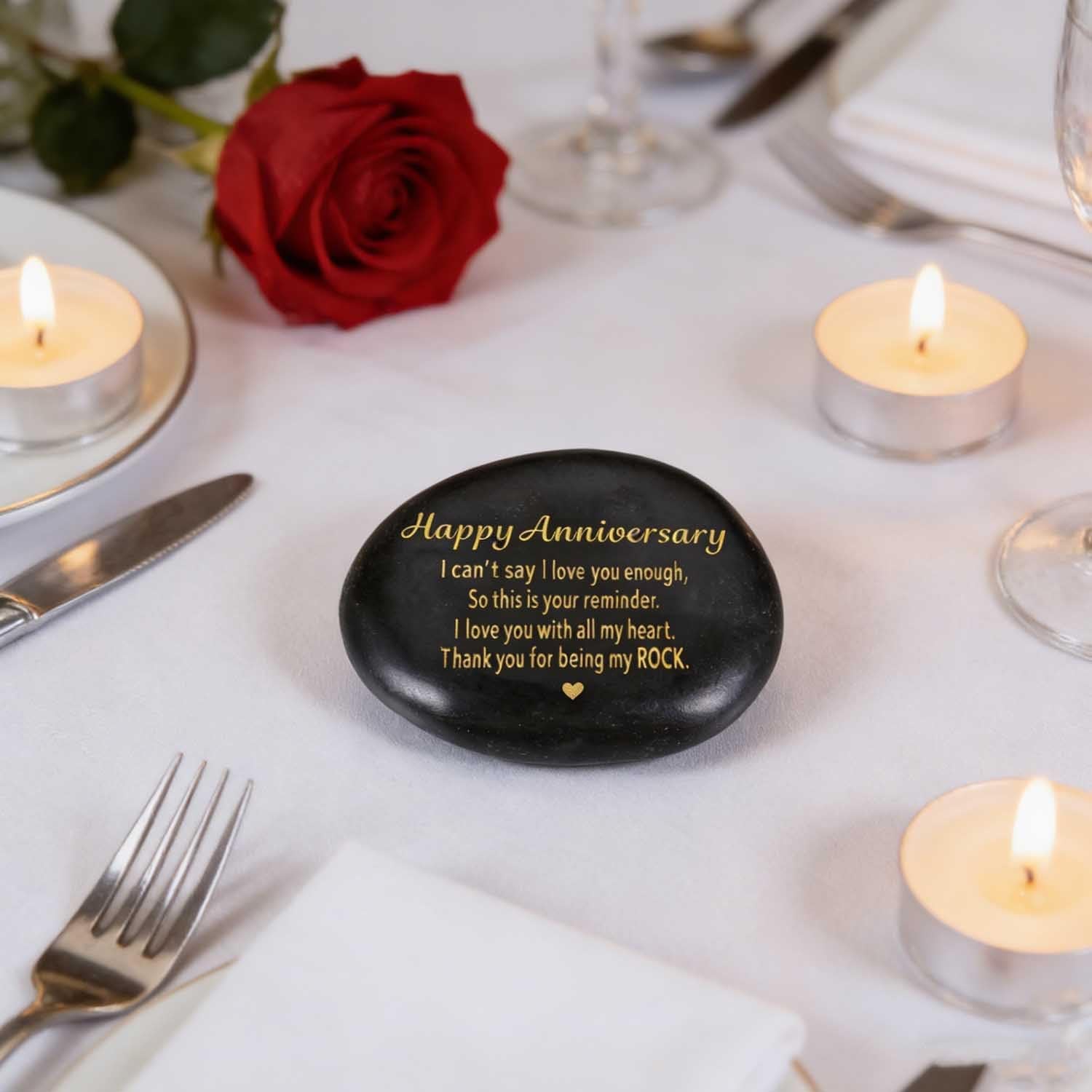 Happy Anniversary Engraved Stone