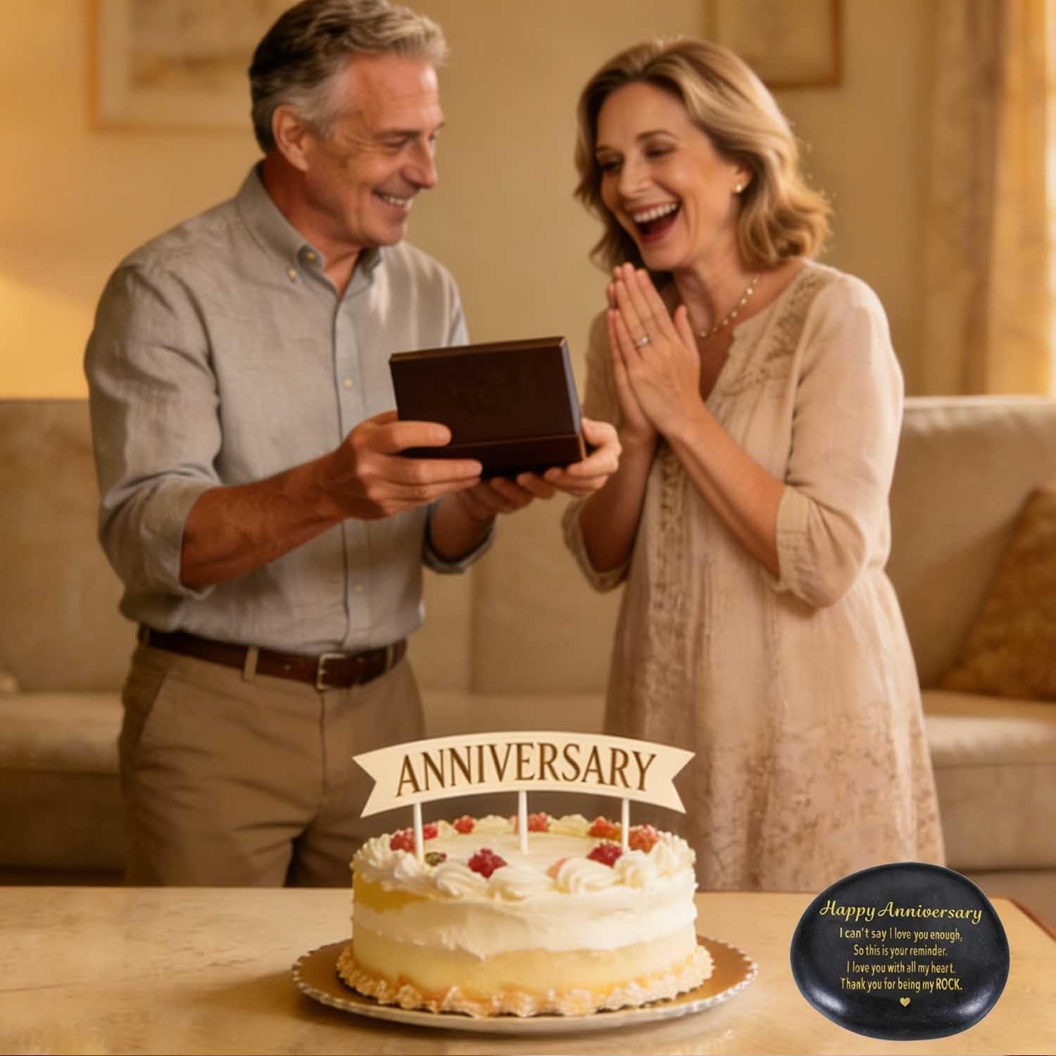 Happy Anniversary Engraved Stone
