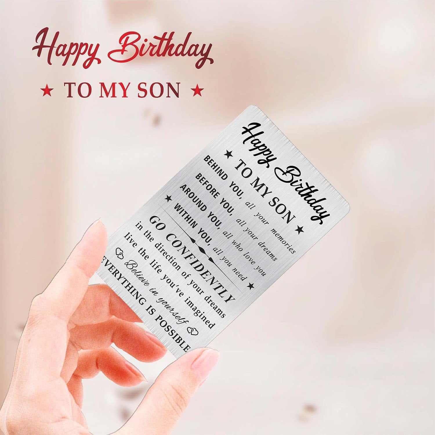 Happy Birthday Son Engraved Wallet Card