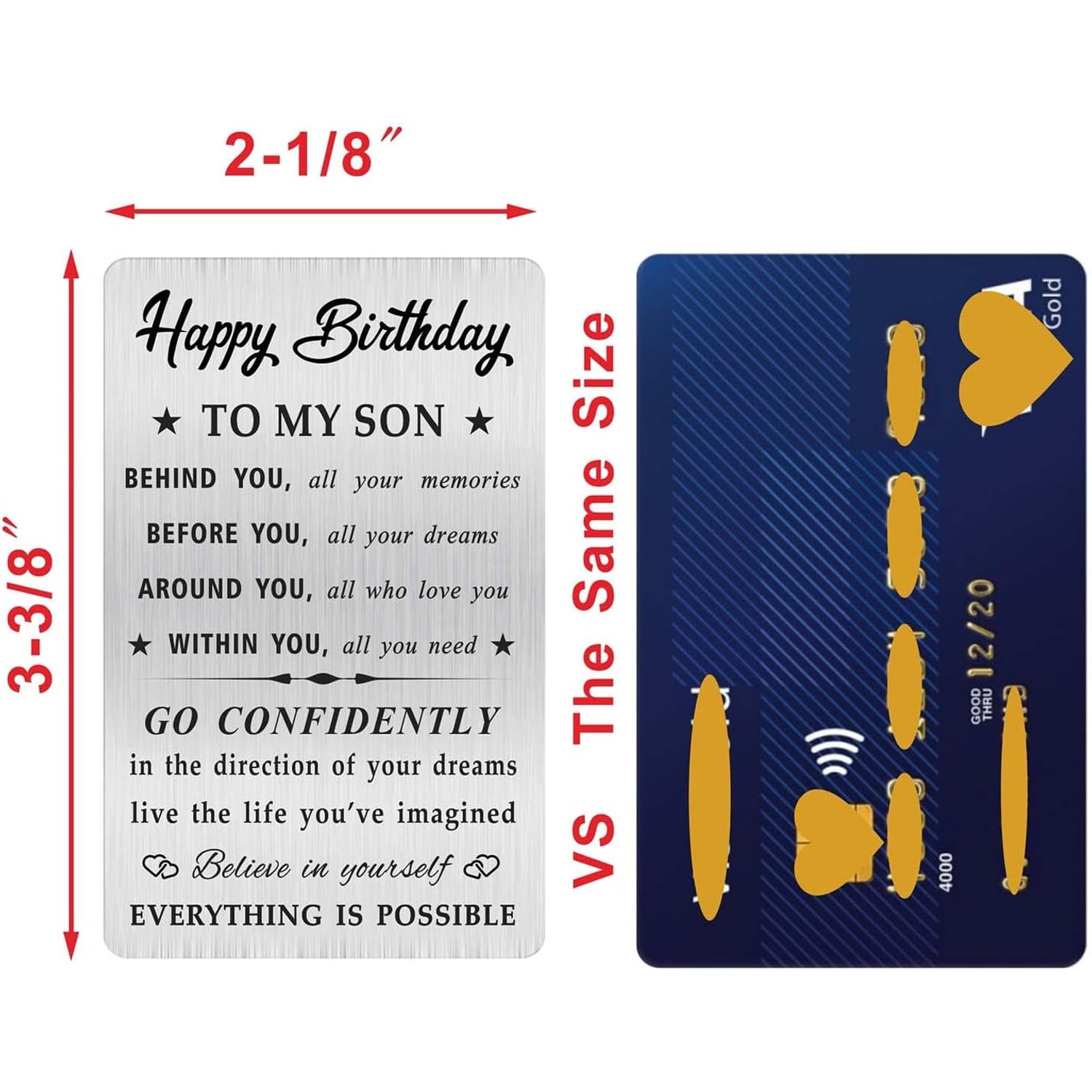 Happy Birthday Son Engraved Wallet Card