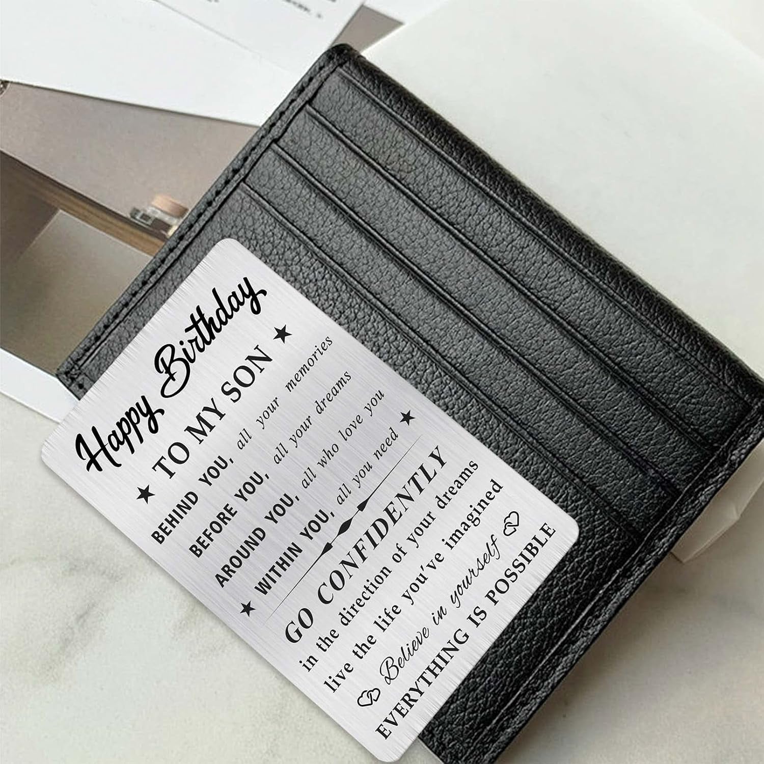 Happy Birthday Son Engraved Wallet Card