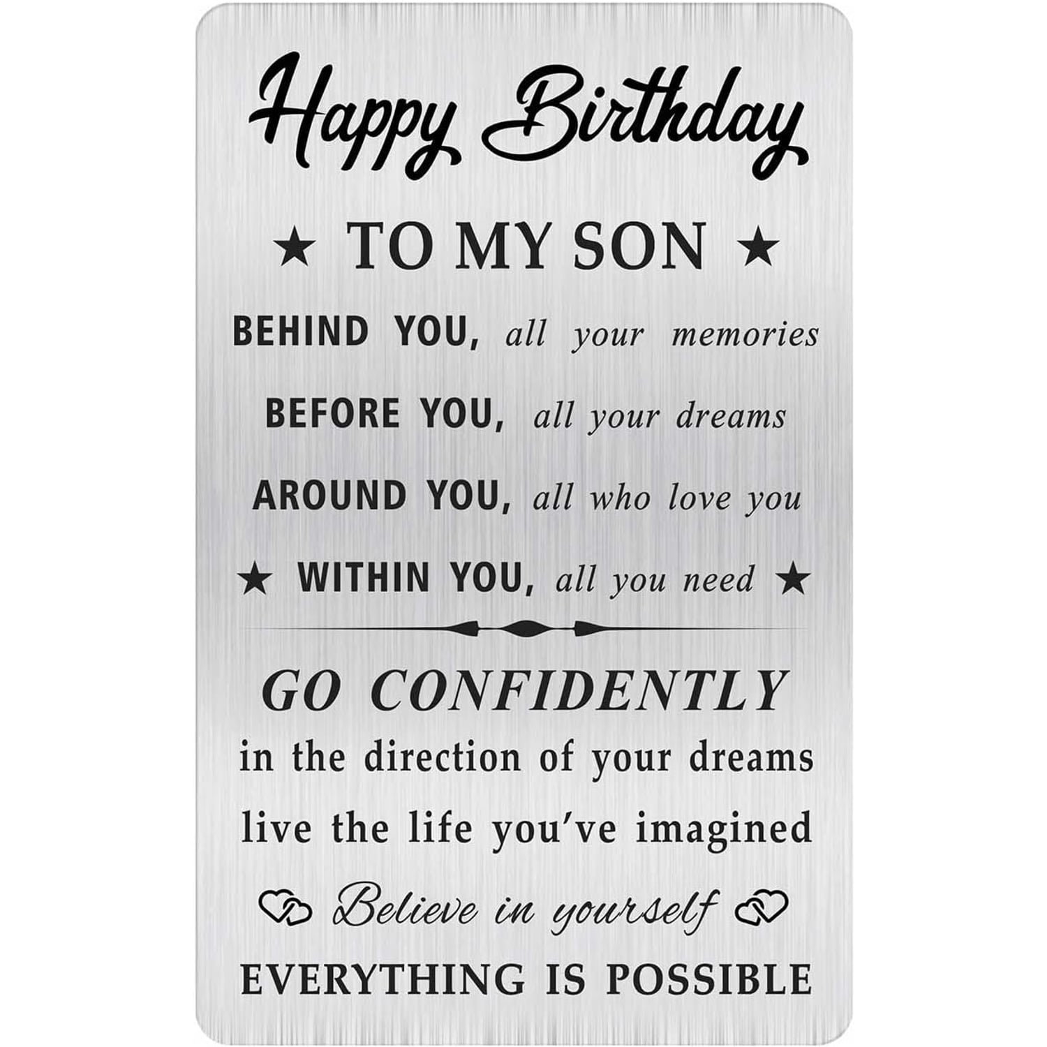Happy Birthday Son Engraved Wallet Card