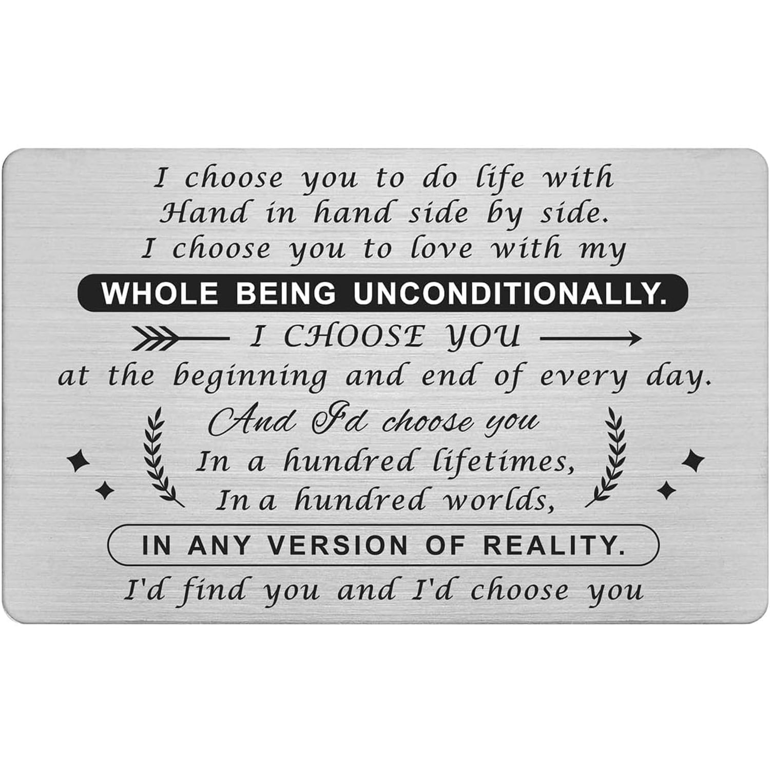 I Choose You Engraved Wallet Card