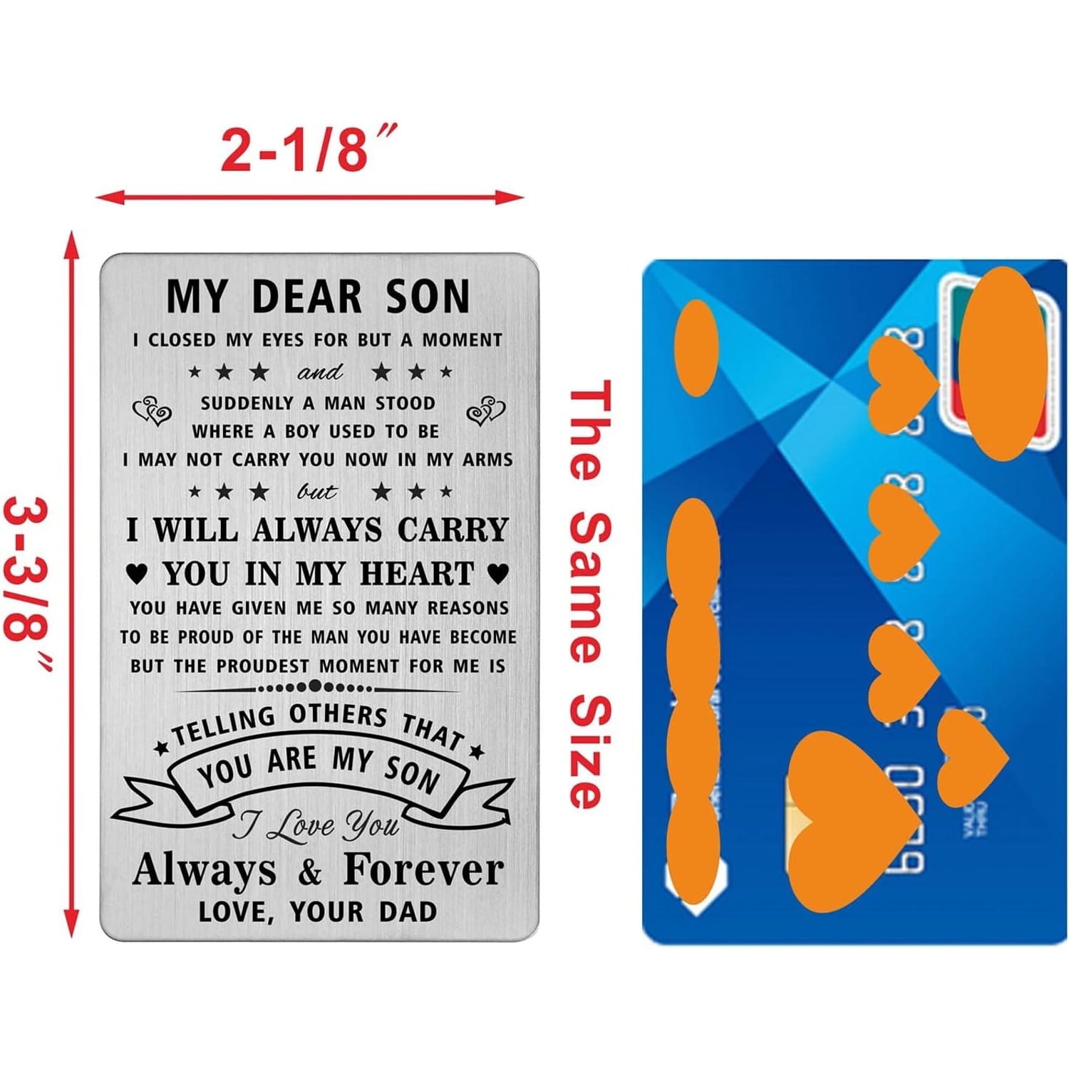 My Dear Son Engraved Wallet Card from Dad: image 2