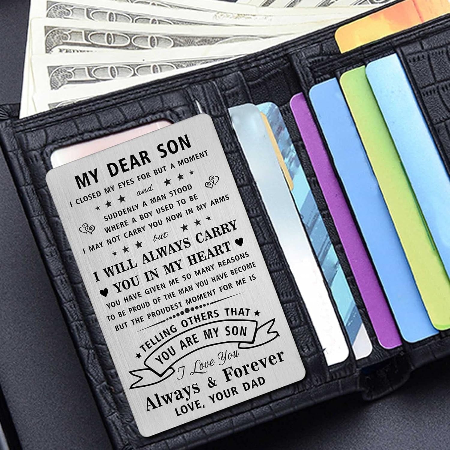 My Dear Son Engraved Wallet Card from Dad: image 3