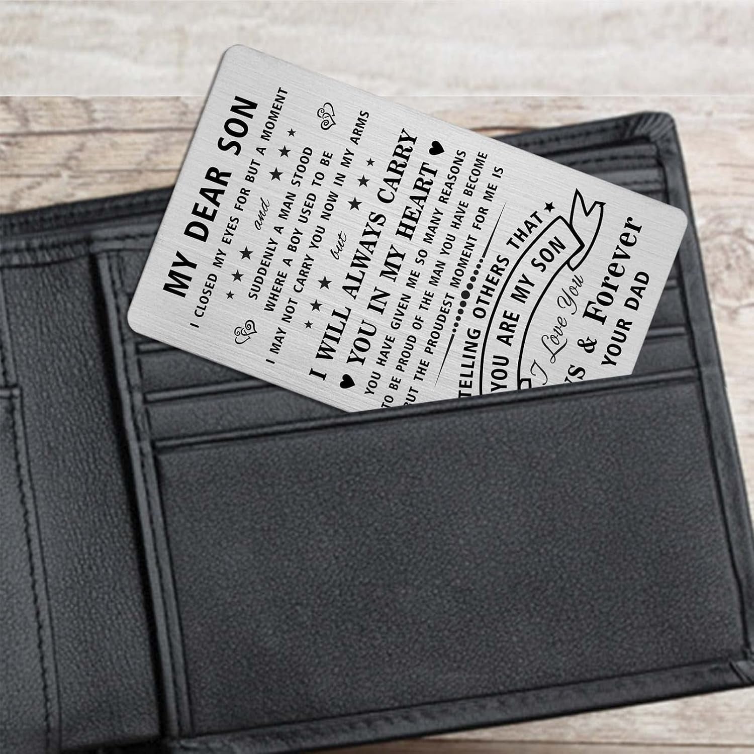 My Dear Son Engraved Wallet Card from Dad: image 4