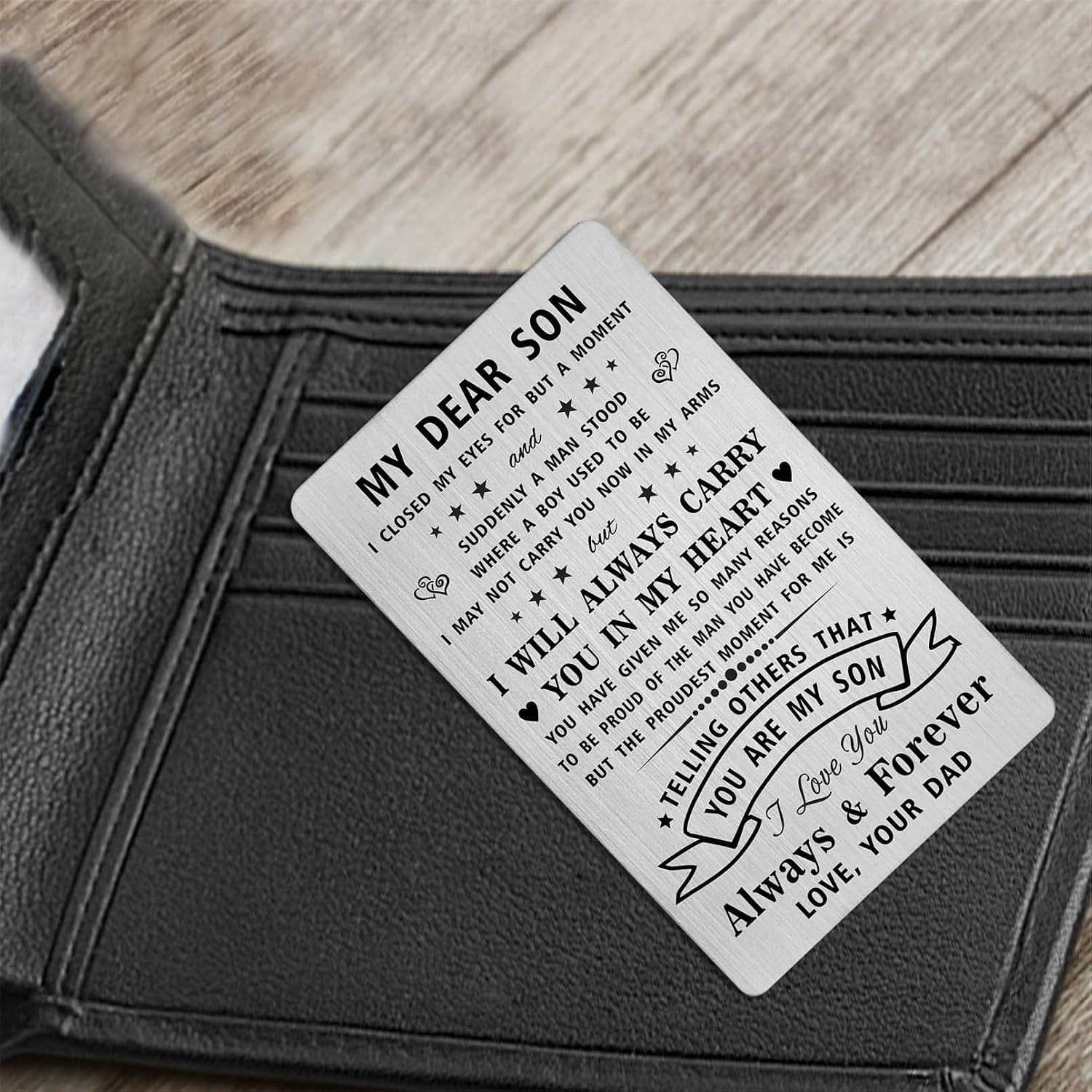 My Dear Son Engraved Wallet Card from Dad: image 5
