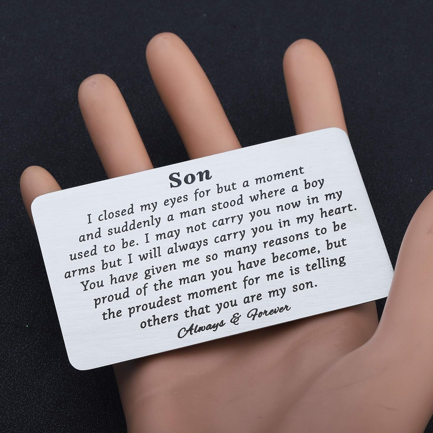 Son Engraved Wallet Card Keepsake