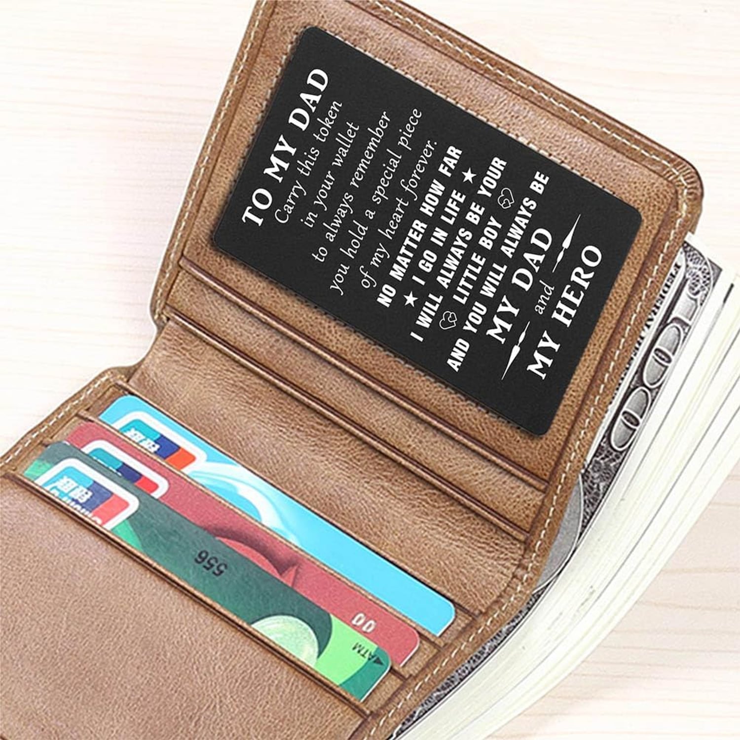 To My Dad Engraved Wallet Card from Son