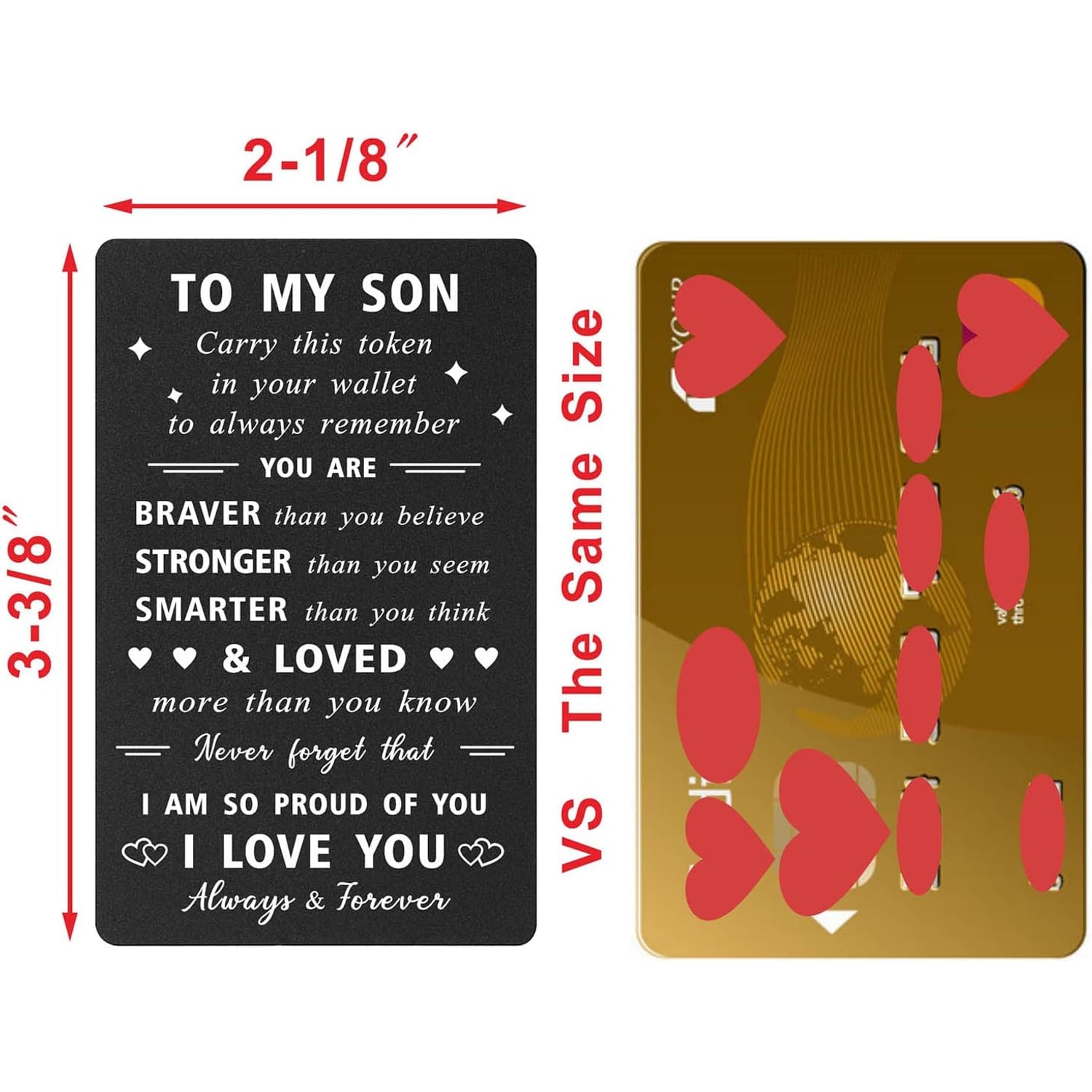 To My Son Engraved Black Wallet Card