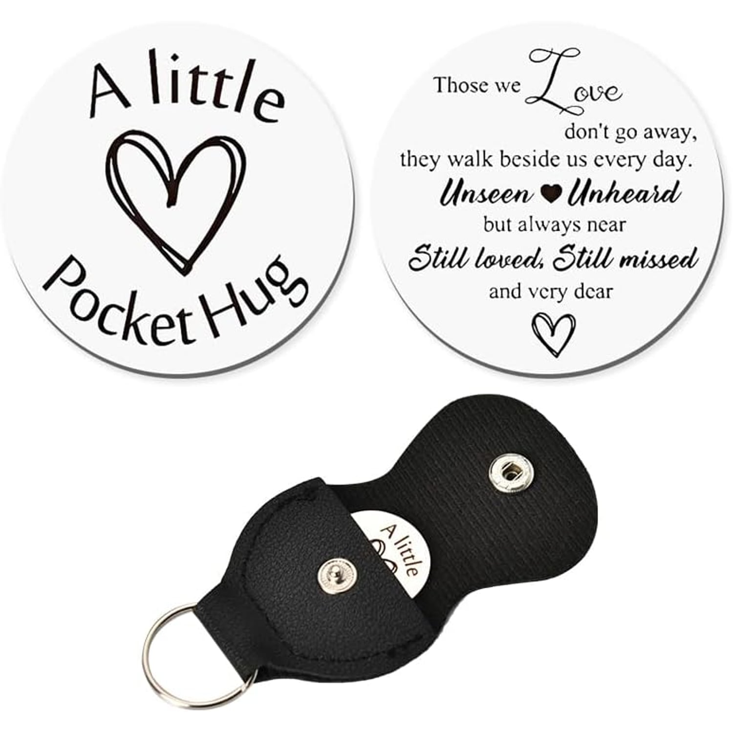Those We Love Engraved Pocket Hug Token with PU Leather Pouch