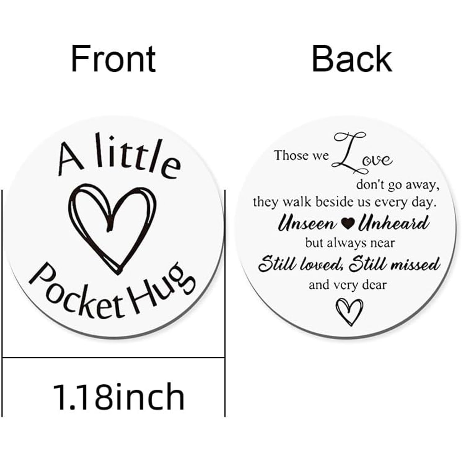 Those We Love Engraved Pocket Hug Token with PU Leather Pouch: image 2