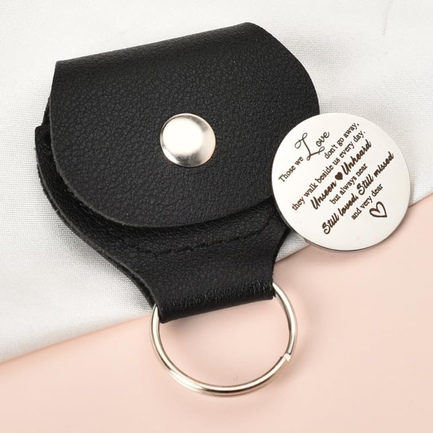 Those We Love Engraved Pocket Hug Token with PU Leather Pouch: image 3