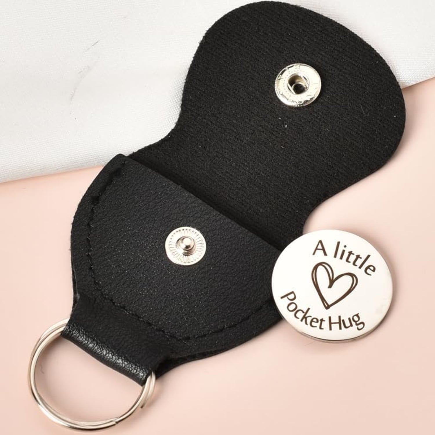 Those We Love Engraved Pocket Hug Token with PU Leather Pouch: image 4