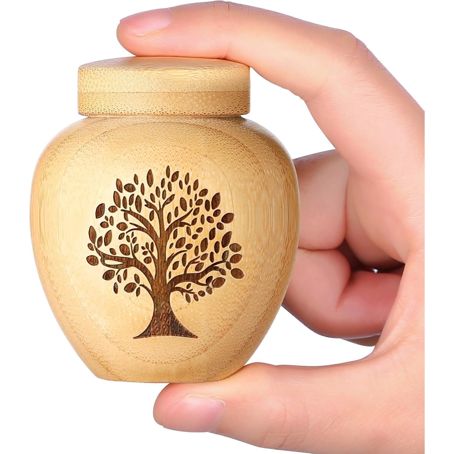 Tree of Life Engraved Bamboo Keepsake Urn